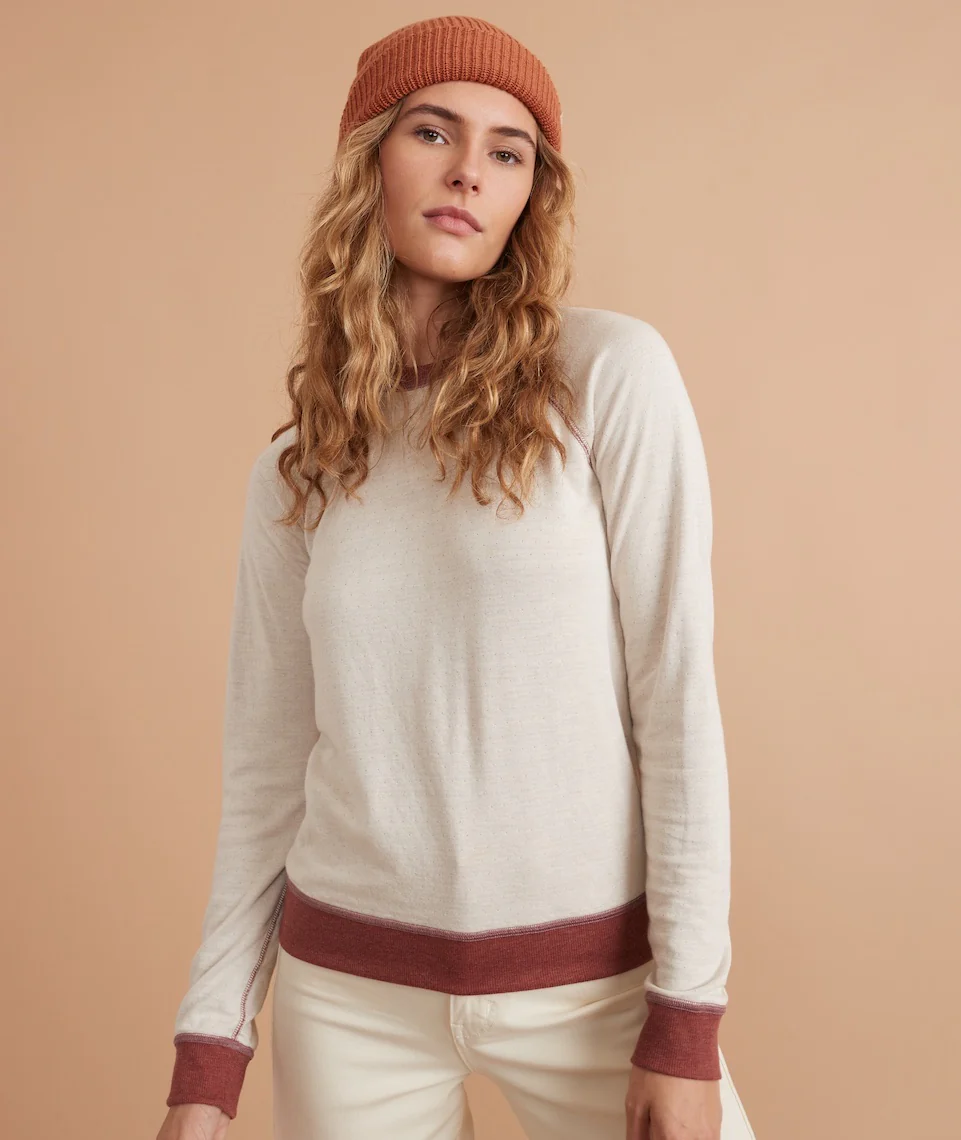 Reversible Raglan Top in Rust/Natural