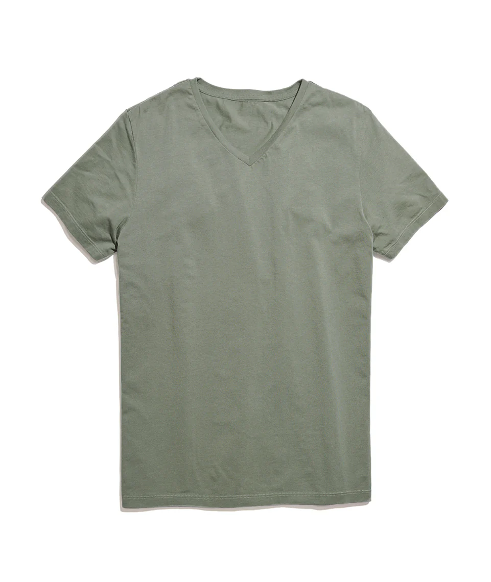 Signature V-Neck in Agave Green