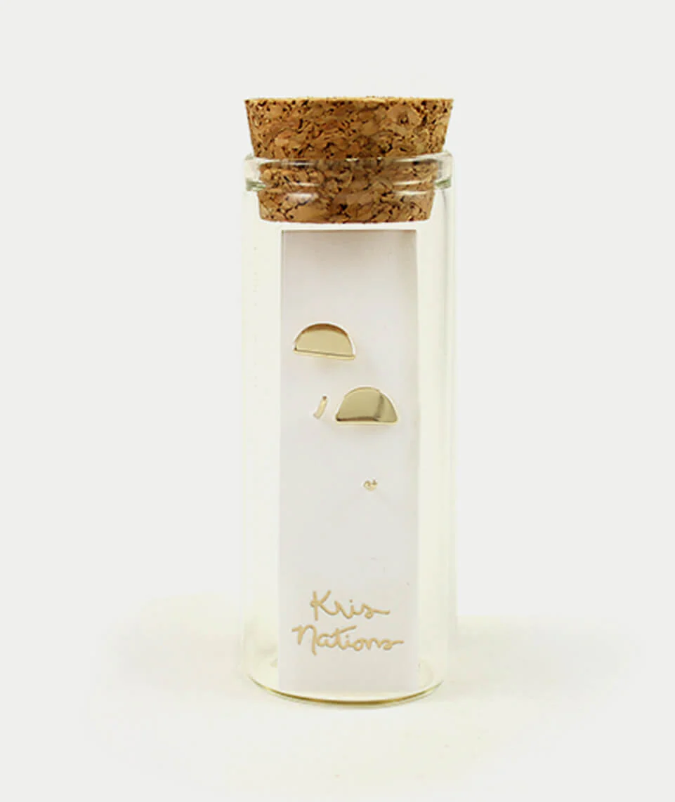Kris Nations Tiny Half Moon Stud Earrings