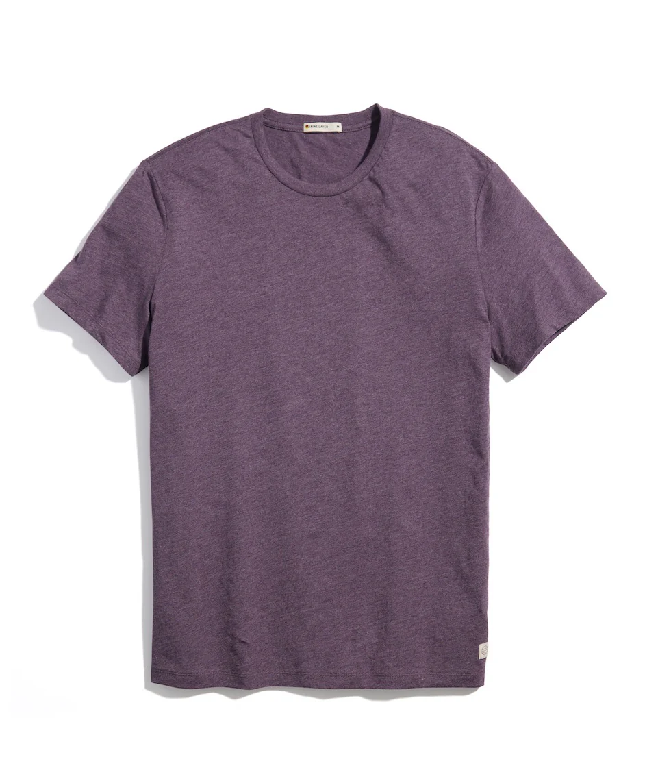Signature Crew Tee in Heather Purple