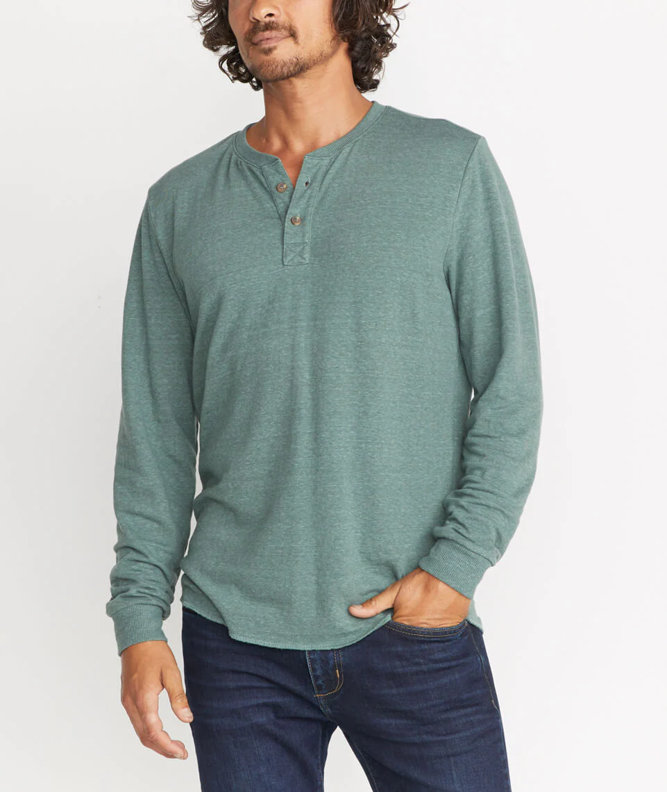 Double Knit Henley - Forest Green