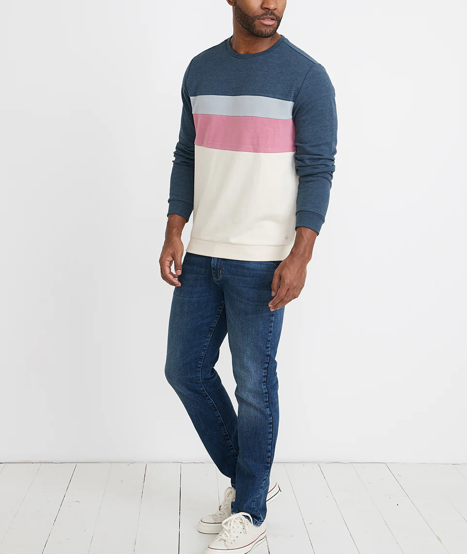 Jordan Sweatshirt in Navy/Natural Colorblock