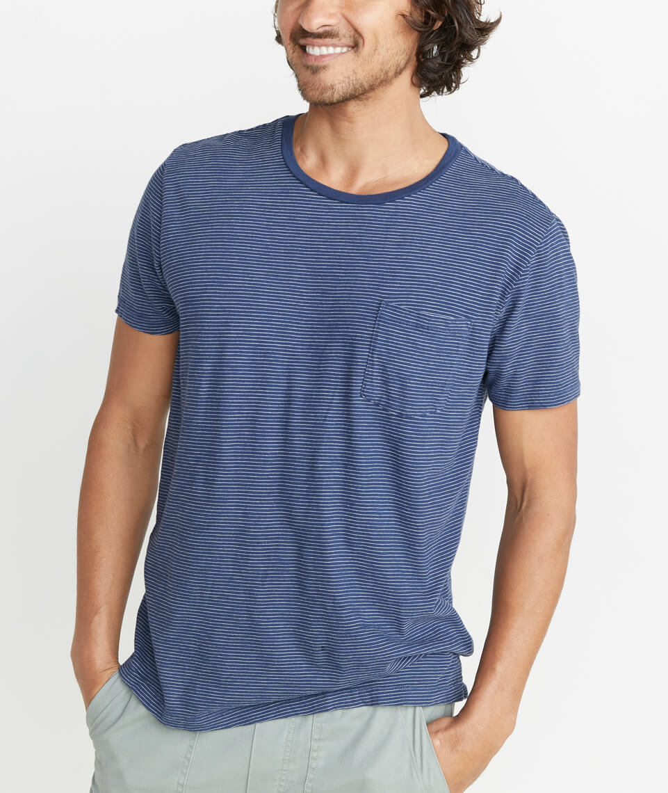 Signature Pocket Tee - Navy/White