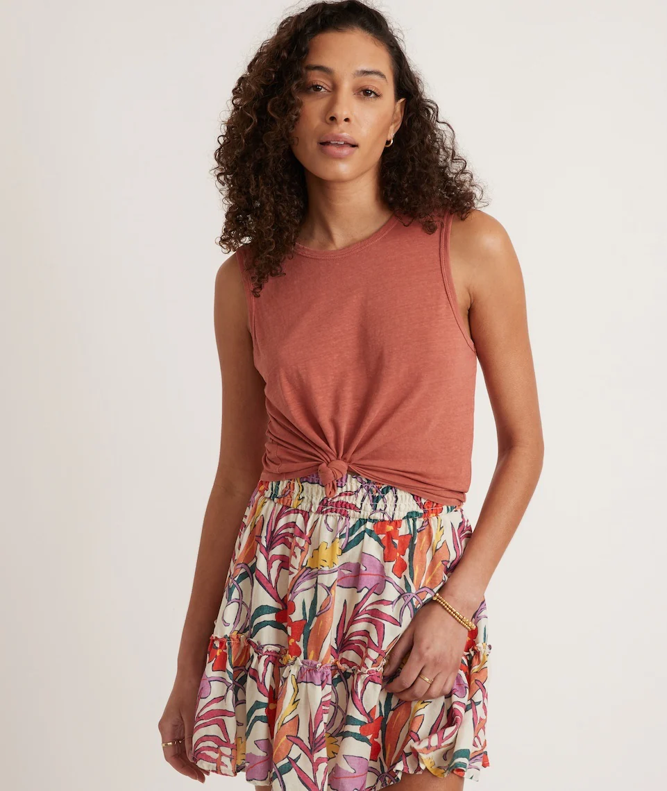 Hemp Cotton Tank in Burnt Sienna