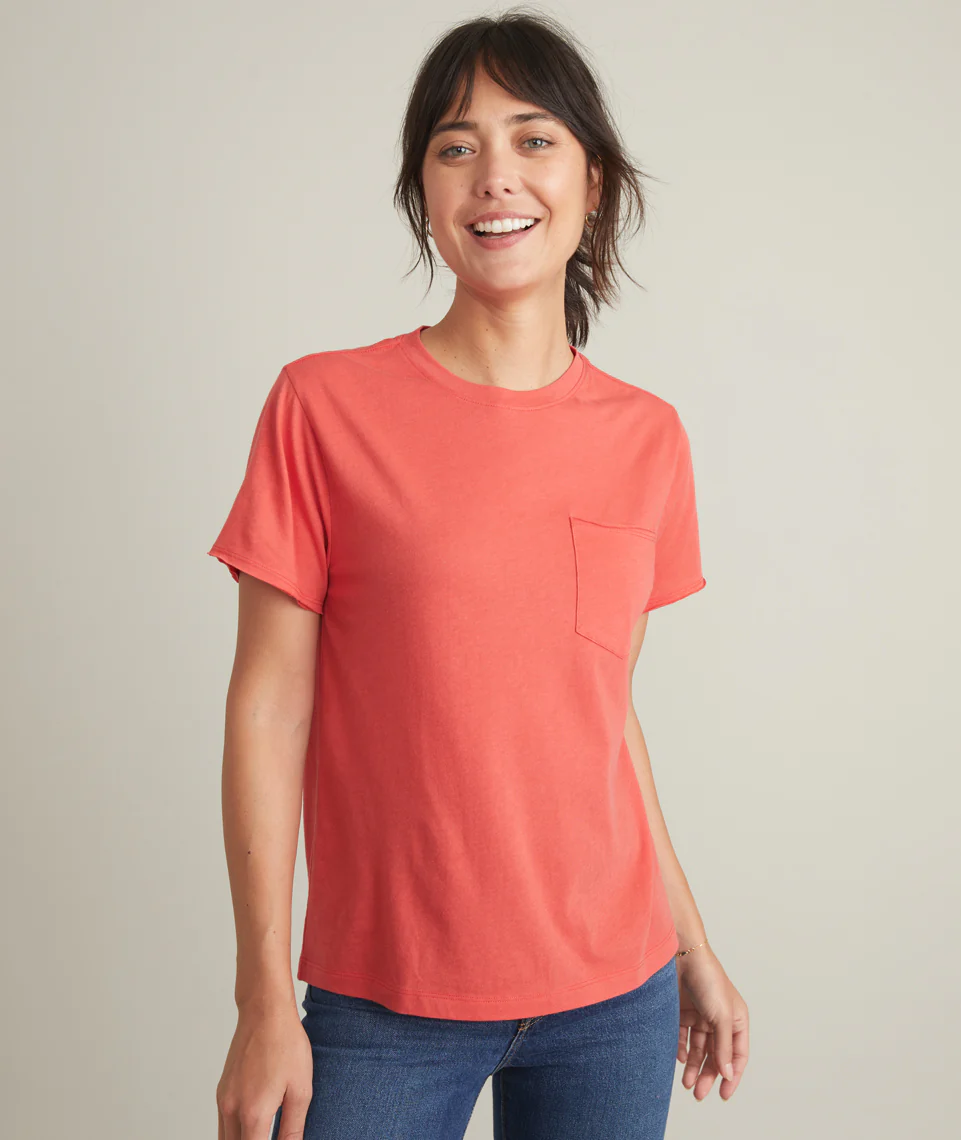 Boyfriend Crew Tee in Poinsettia