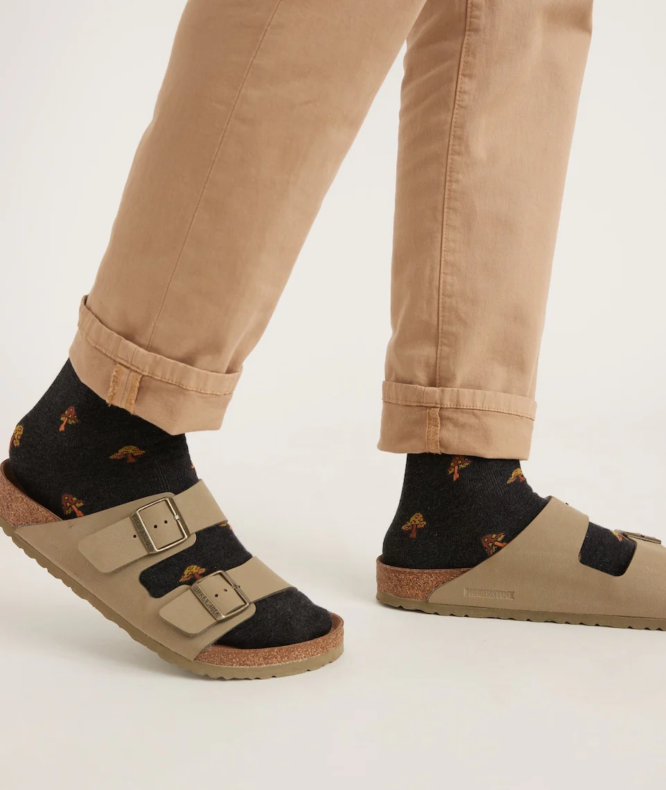 Crew Sock in Charcoal Mushroom