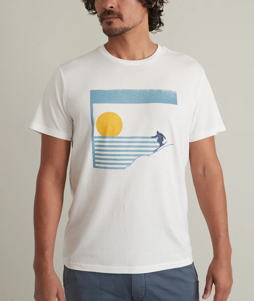 Signature Crew Graphic Tee in Natural