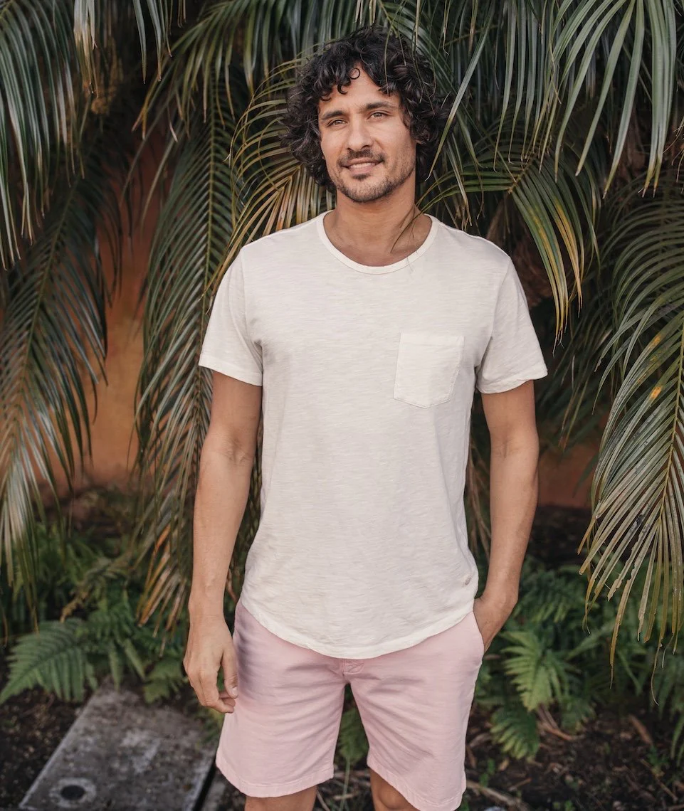 Saddle Hem Pocket Tee in White