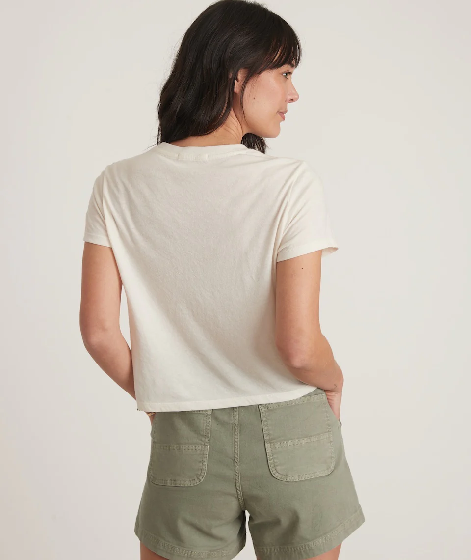 Crop Graphic Tee in Rainbow Palm