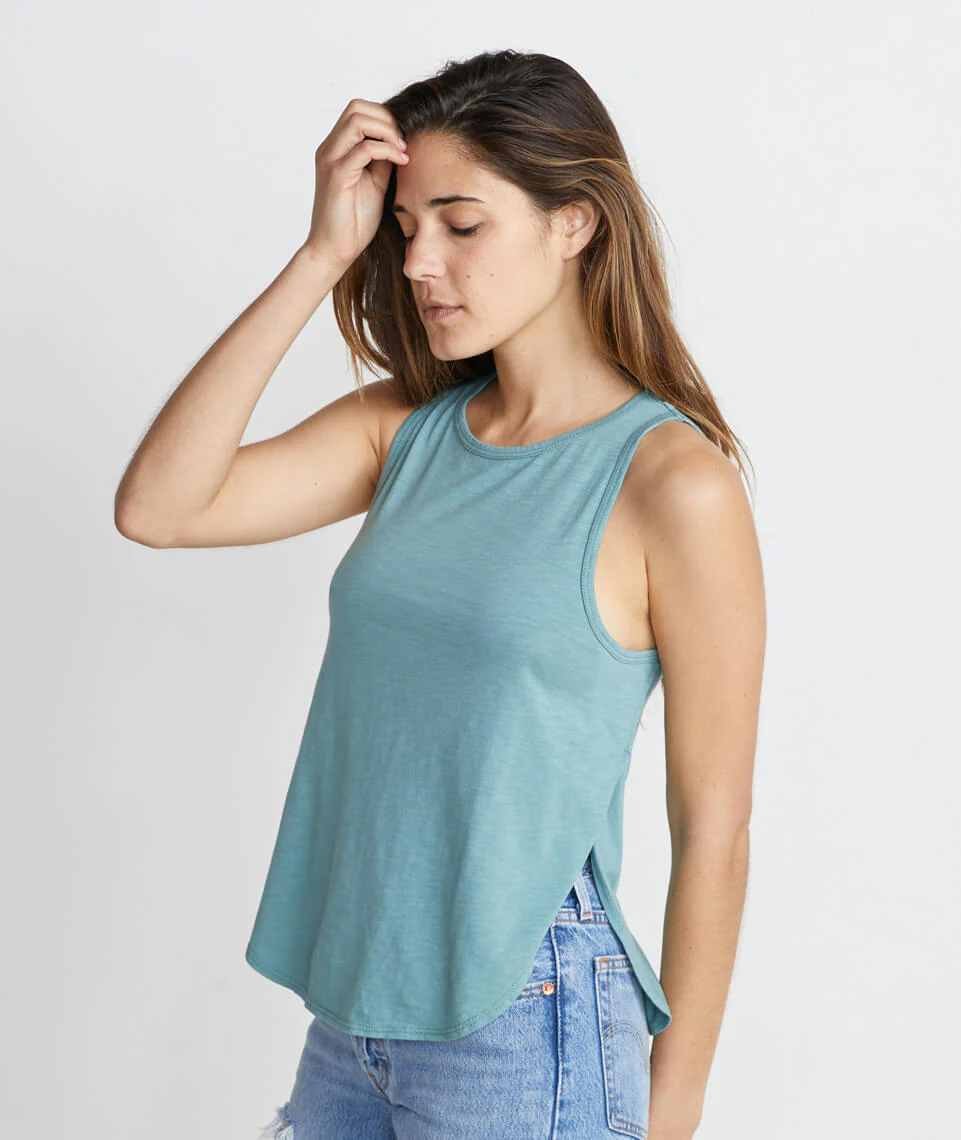 Side Tulip Tank in Surf Green