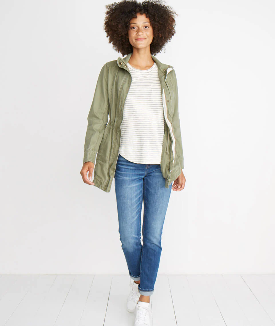 Boyfriend Saddle Tee in Natural