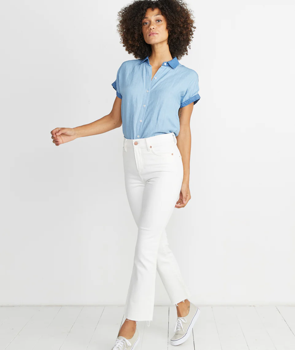 Mariah Button Down in Light Chambray