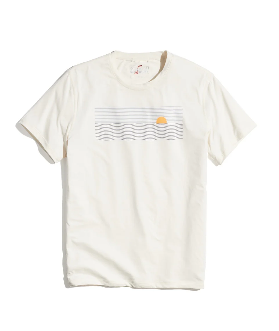 Re-Spun Sport Crew Graphic Tee in Antique White