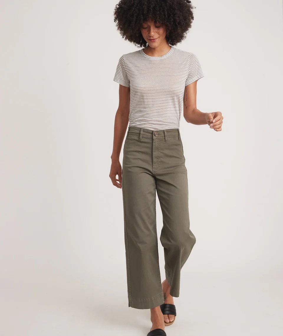 Classic Crew Tee in Black and White Stripe