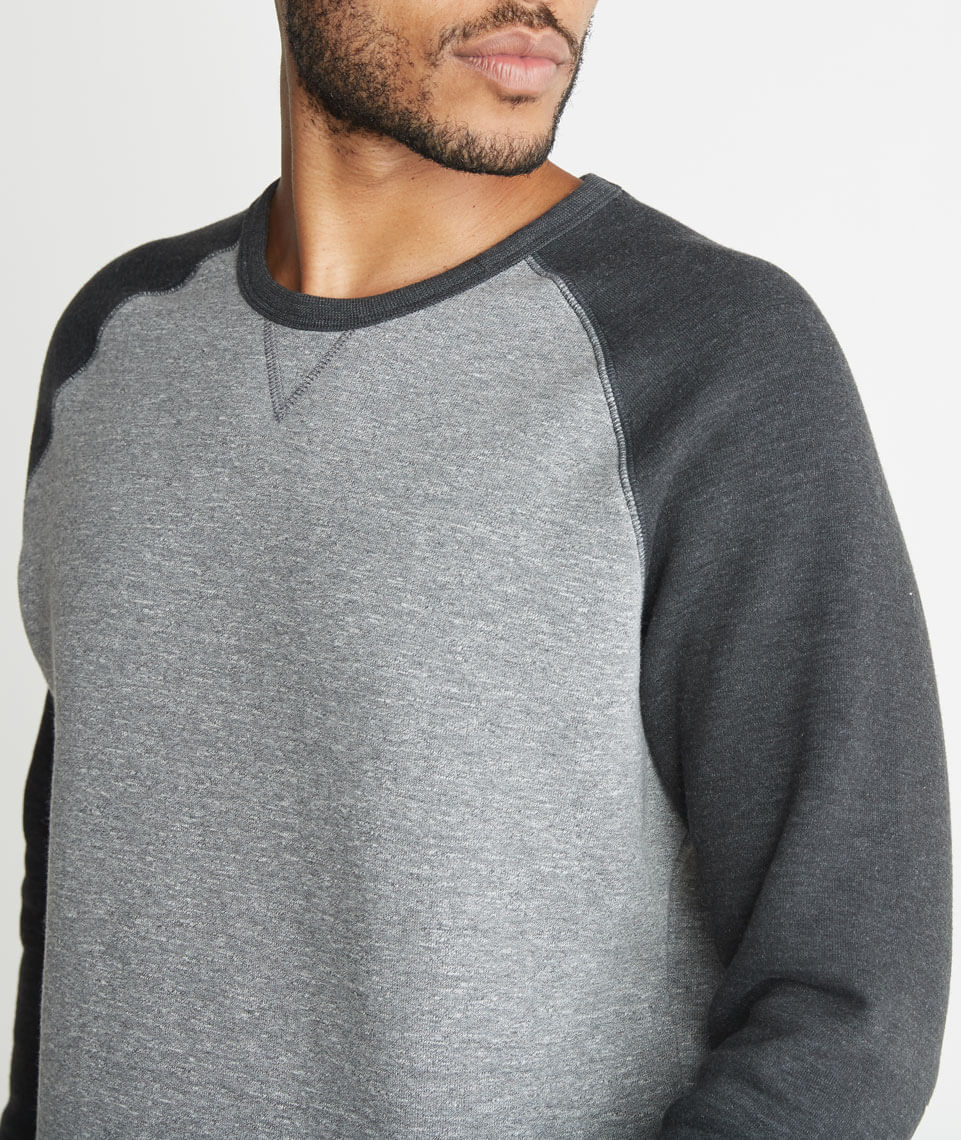 Nolan Crewneck in Heather Grey/Charcoal