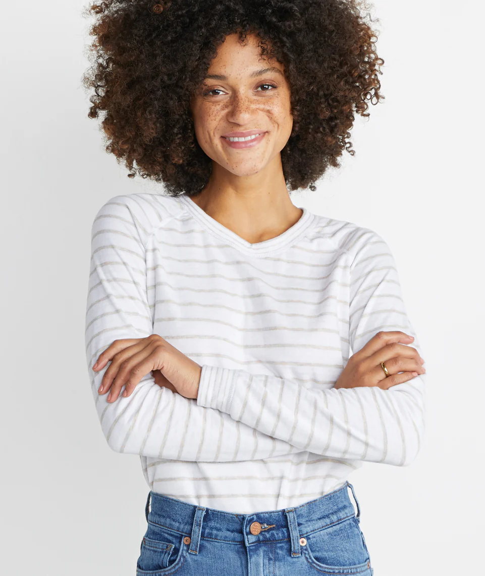 Reversible Raglan in Rainbow Melange Stripe