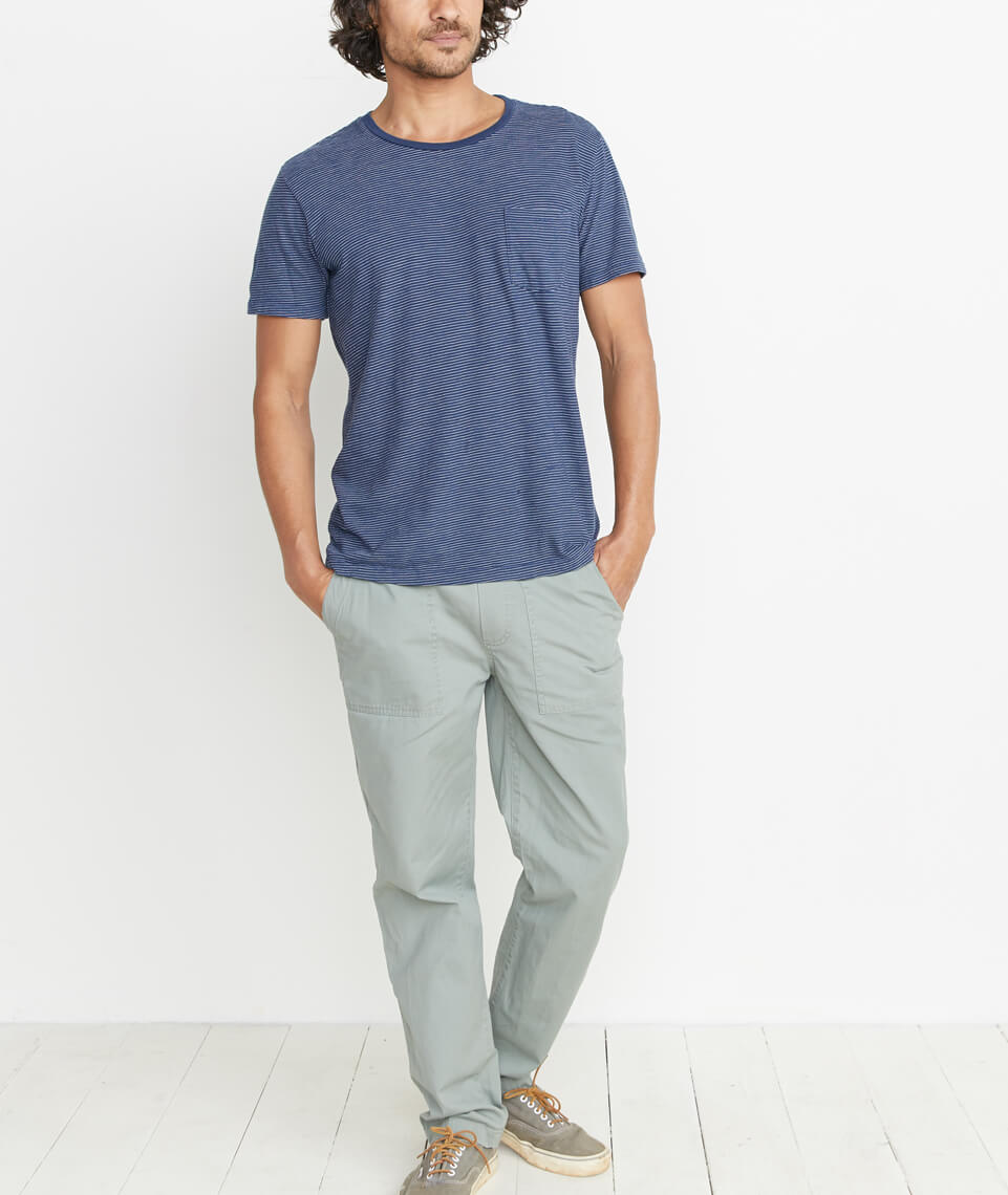 Signature Pocket Tee - Navy/White