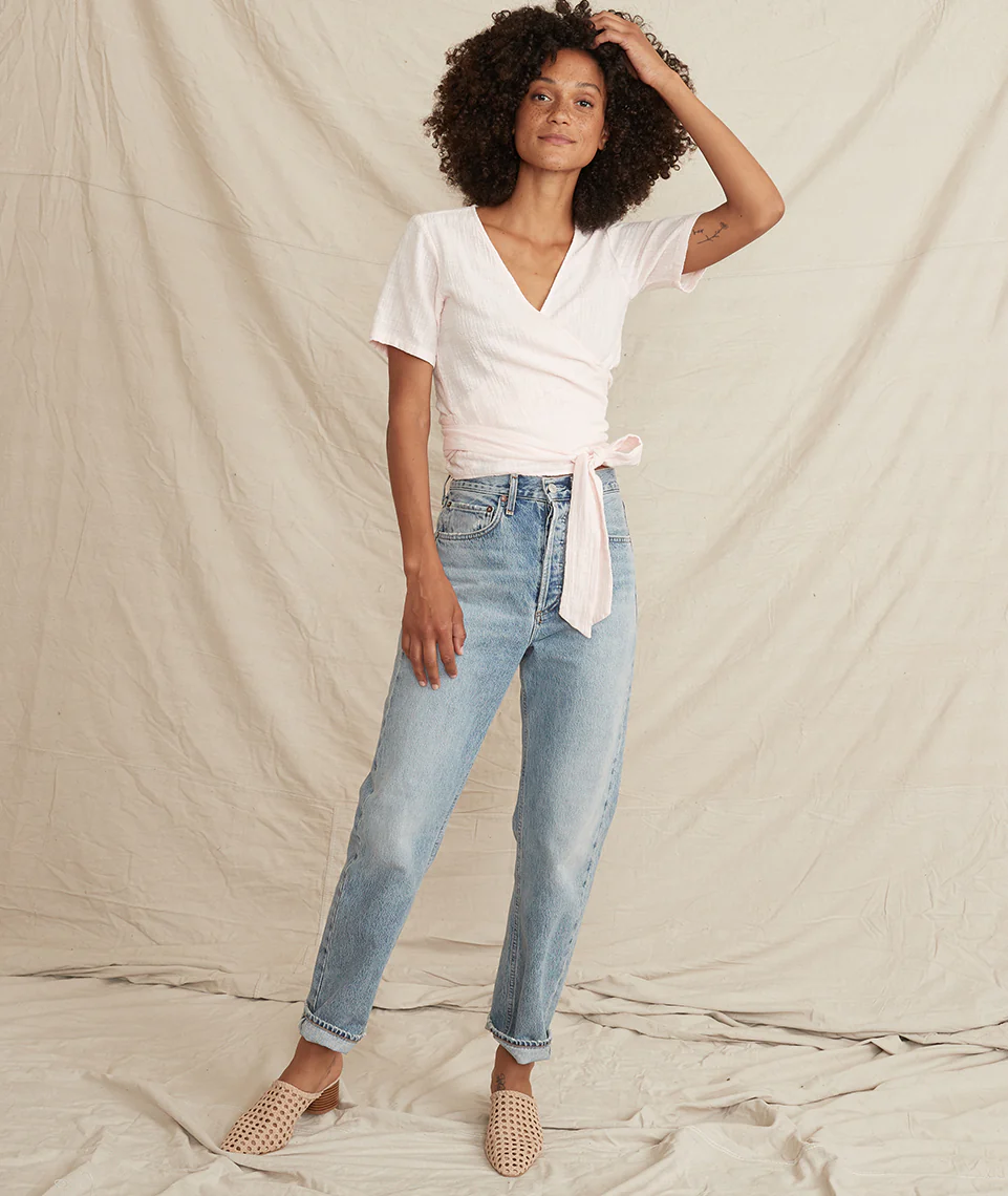 Marilyn Wrap Top in Rosewater