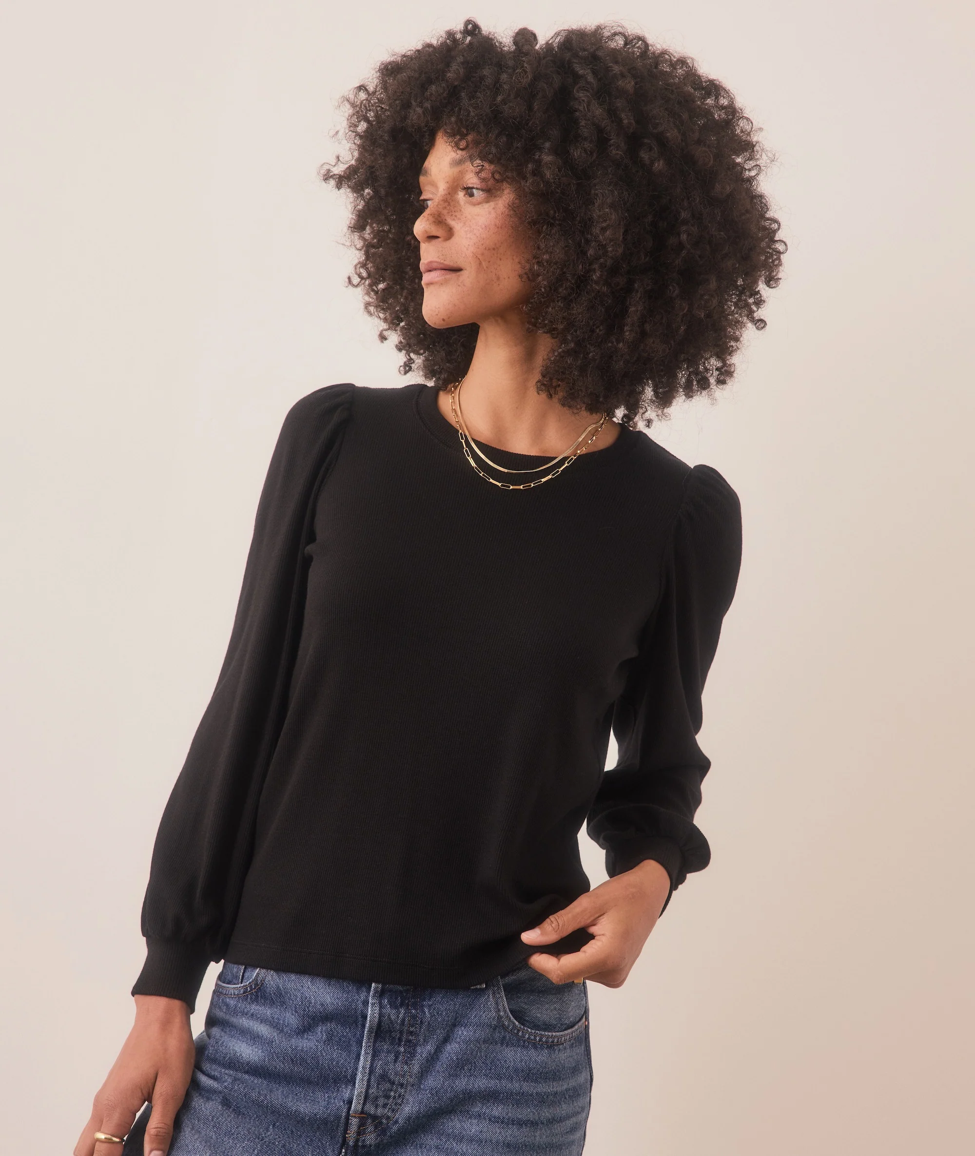 Lexi Rib Puff Sleeve Top
