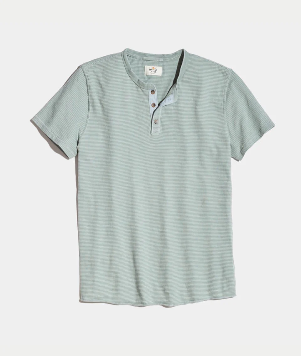 Shortsleeve Henley in Surf Green