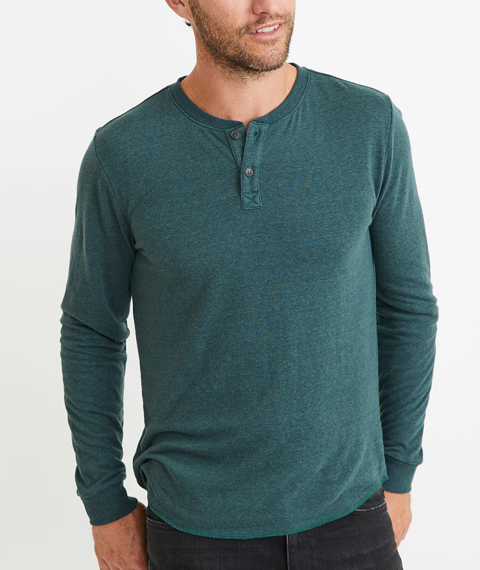 Double Knit Henley in Green Gables