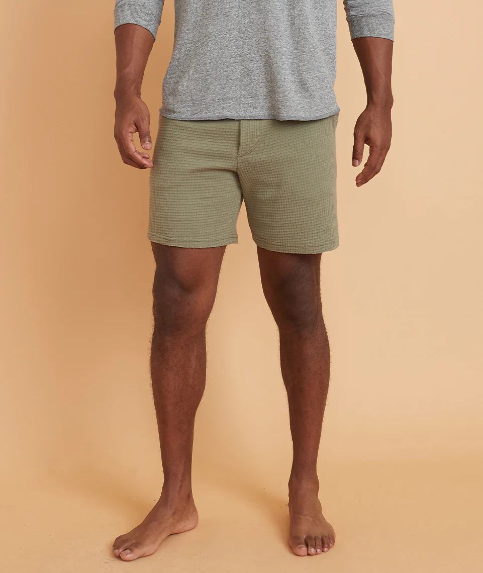 Box Waffle Short in Deep Lichen