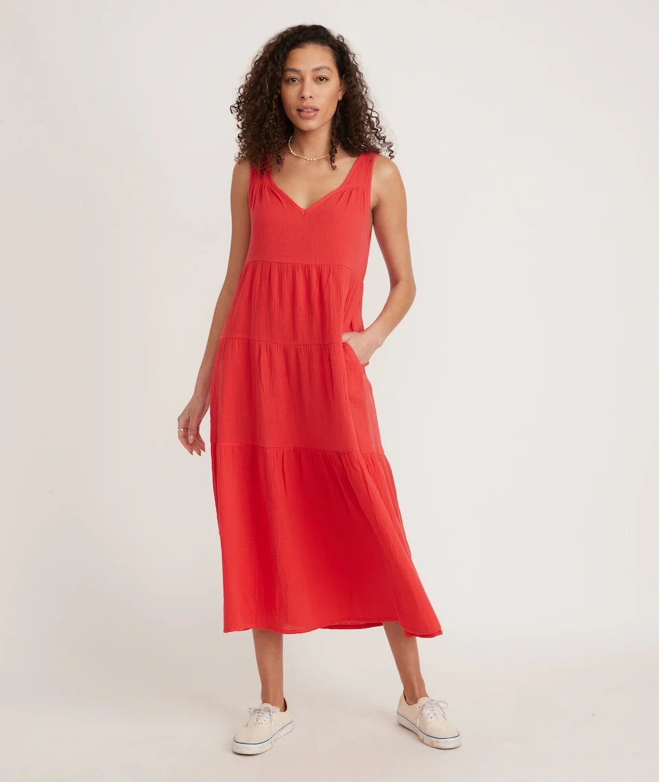 Corinne Double Cloth Maxi Dress