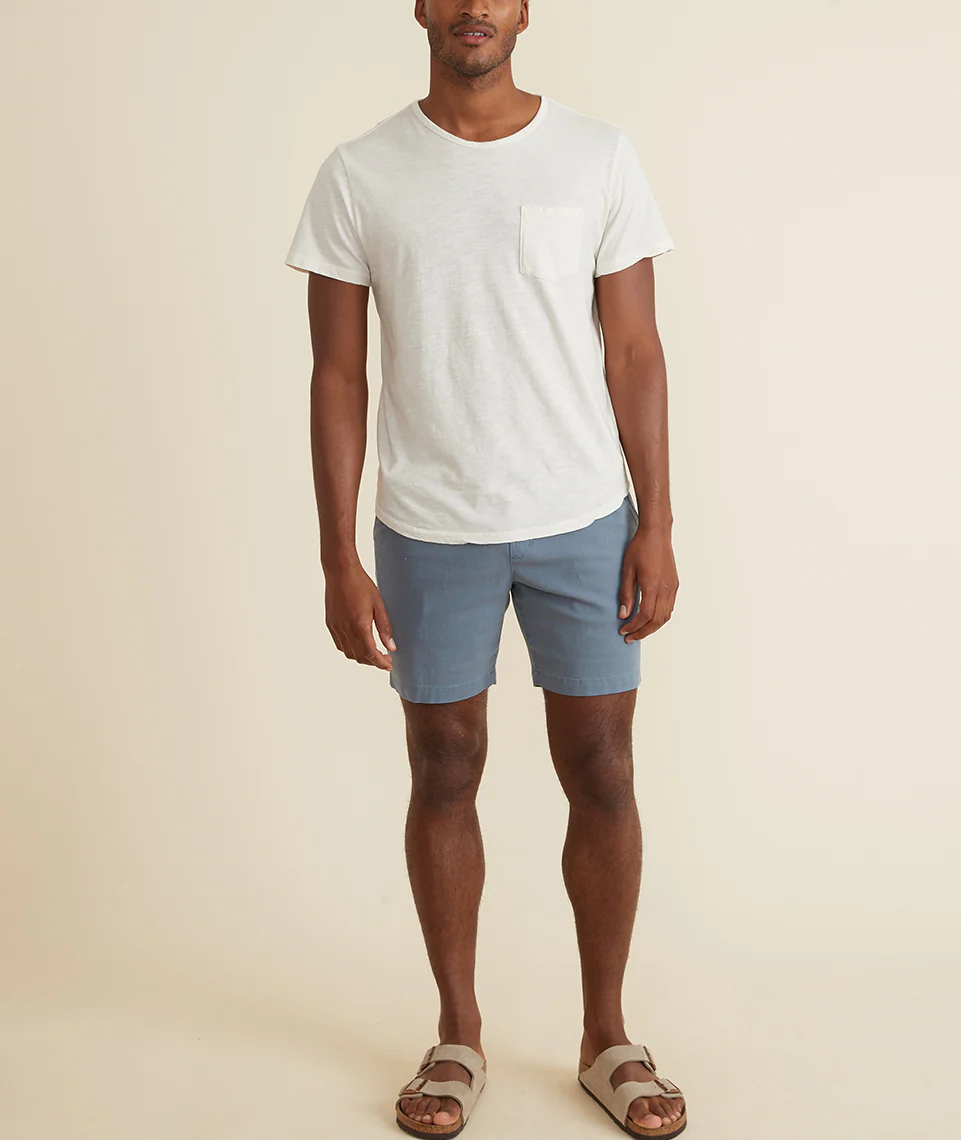 Saddle Hem Pocket Tee in White