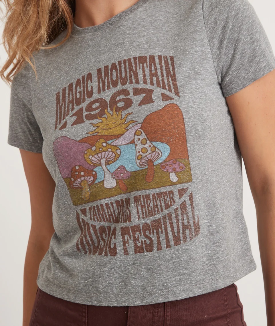 Graphic Triblend Crop Tee in Magic Mountain Graphic