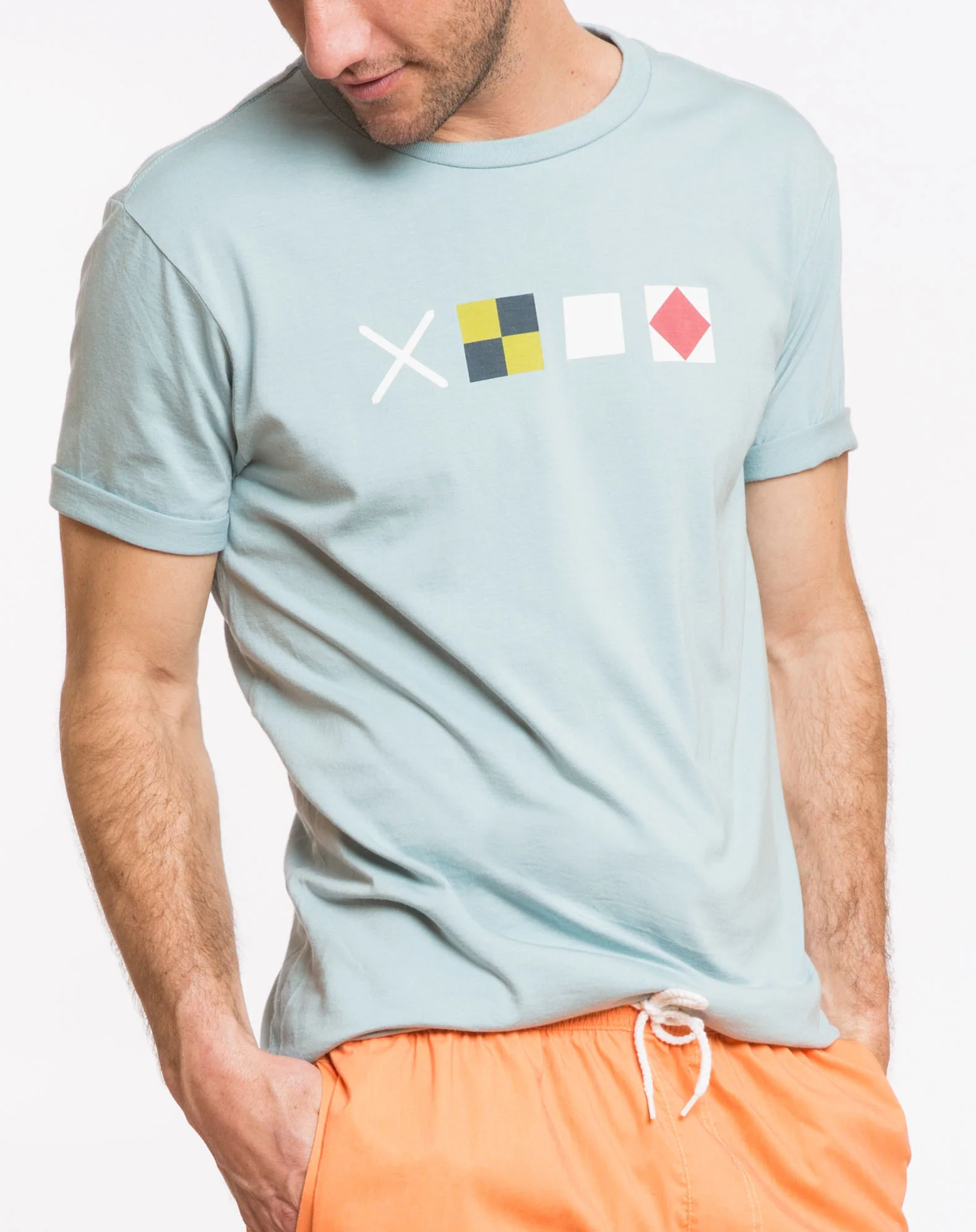Semaphore Graphic Tee - Stone Blue