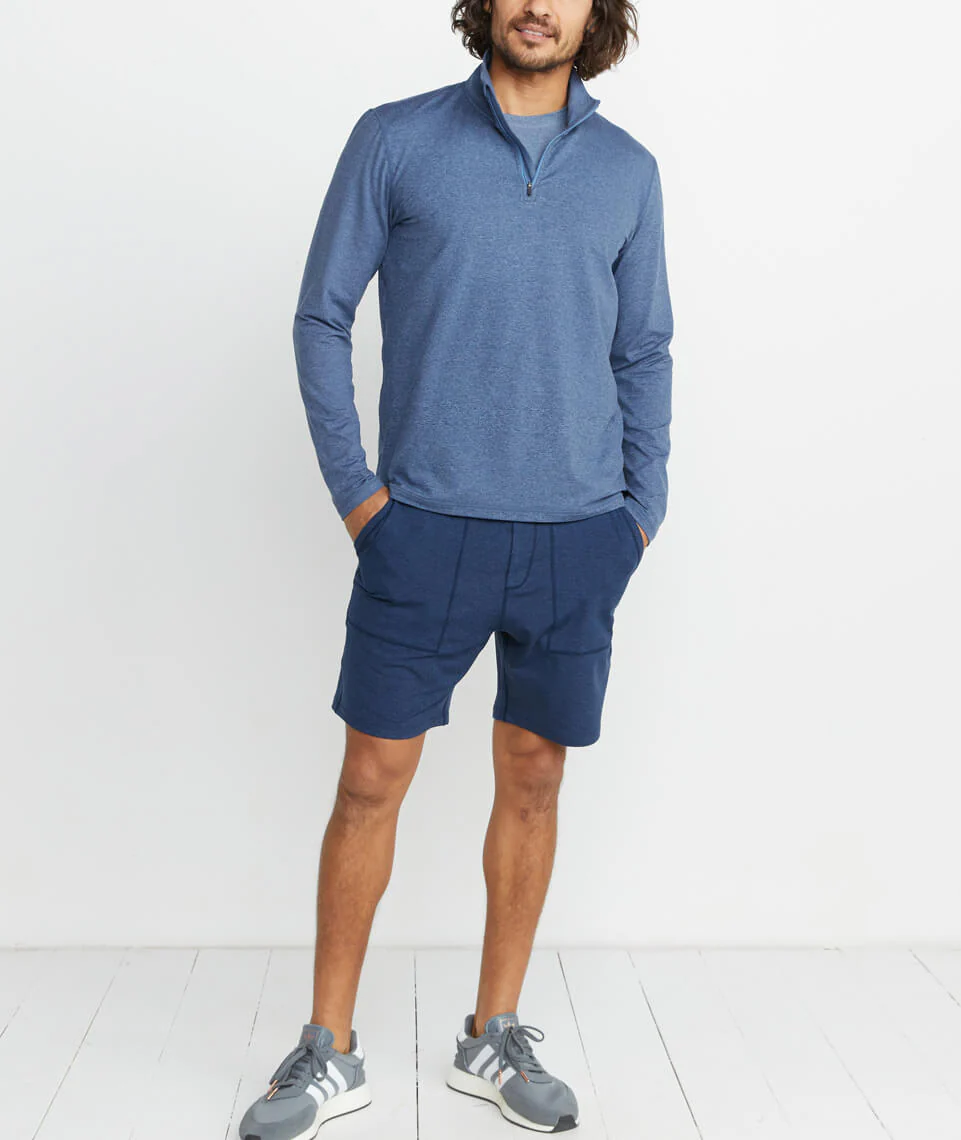 Huntley Sport Quarter Zip in Navy Heather