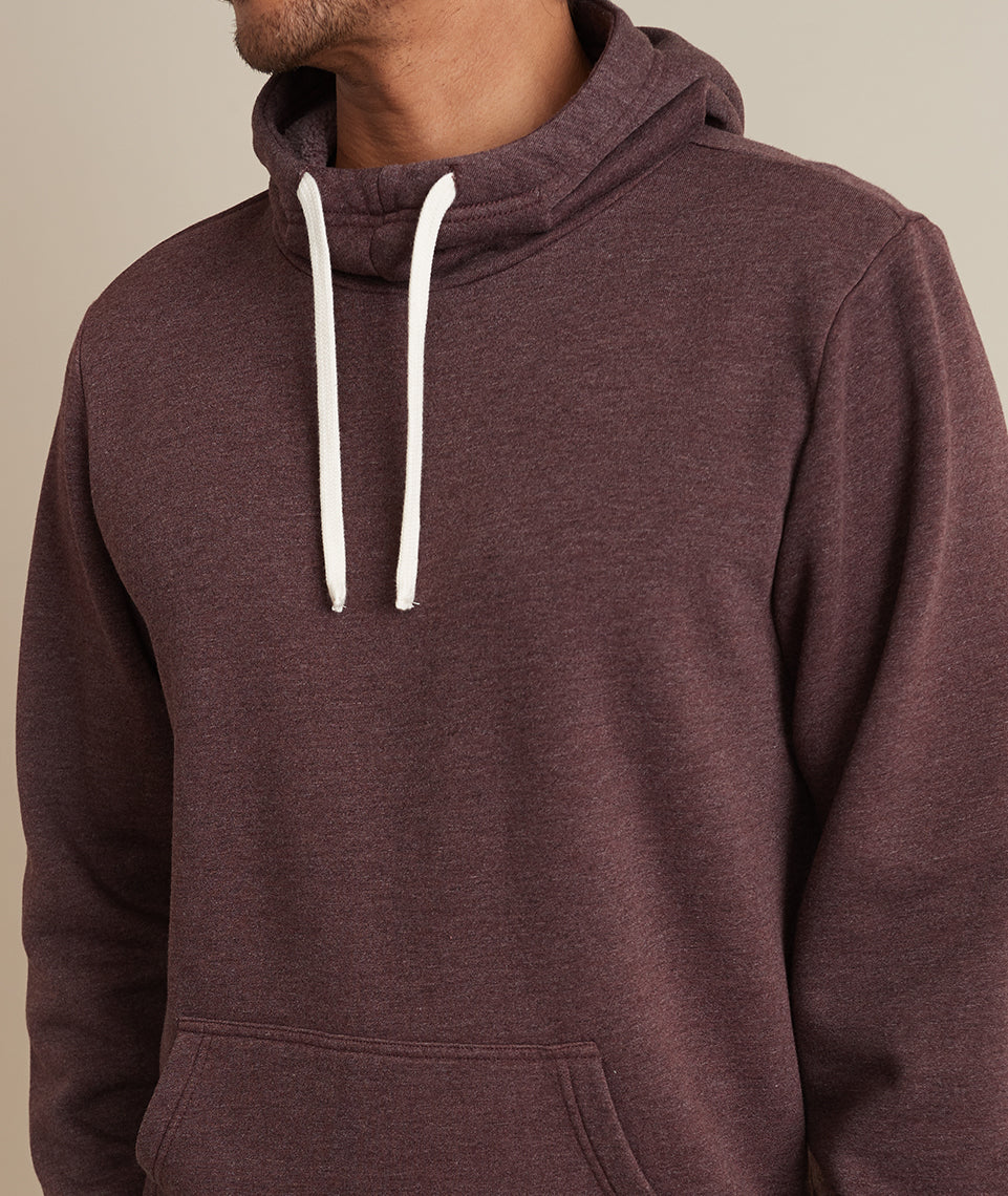 Cowlneck Pullover Hoodie in Cabernet