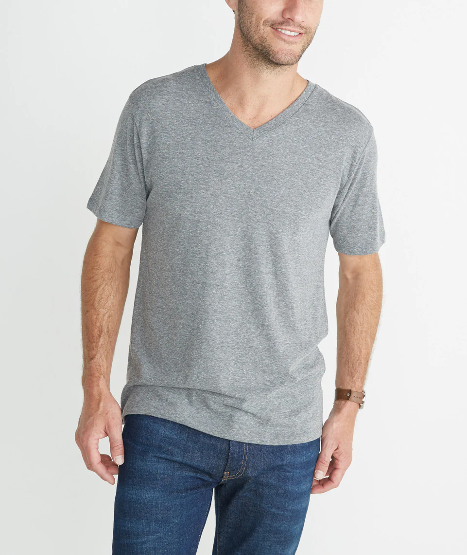 Tri-Blend V-neck - Heather Grey