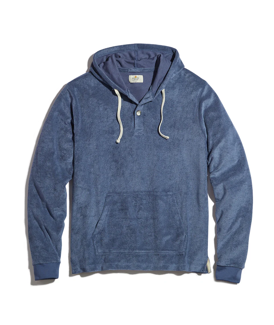 Beach Hoodie in Faded Denim