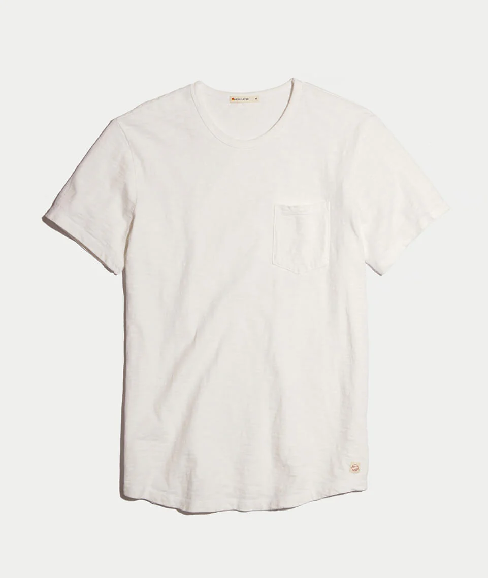 Saddle Pocket Tee in Natural