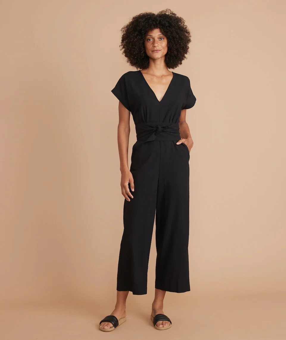 Vera Belted Jumpsuit in Black
