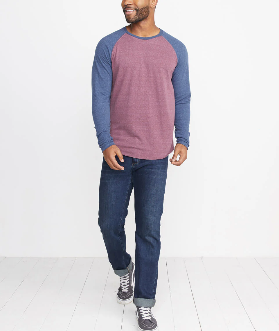 Double Knit Baseball Raglan in Port Royal
