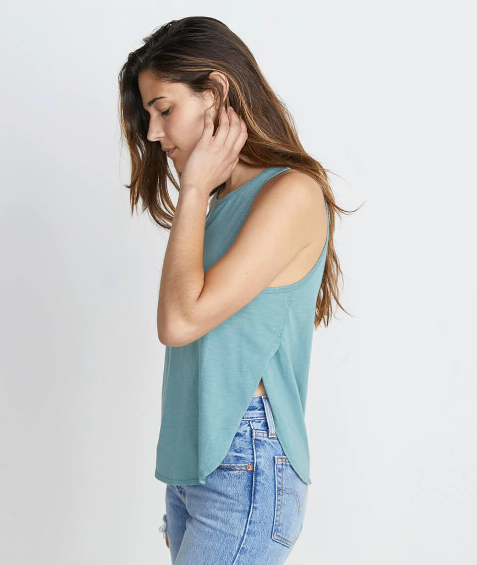 Side Tulip Tank in Surf Green