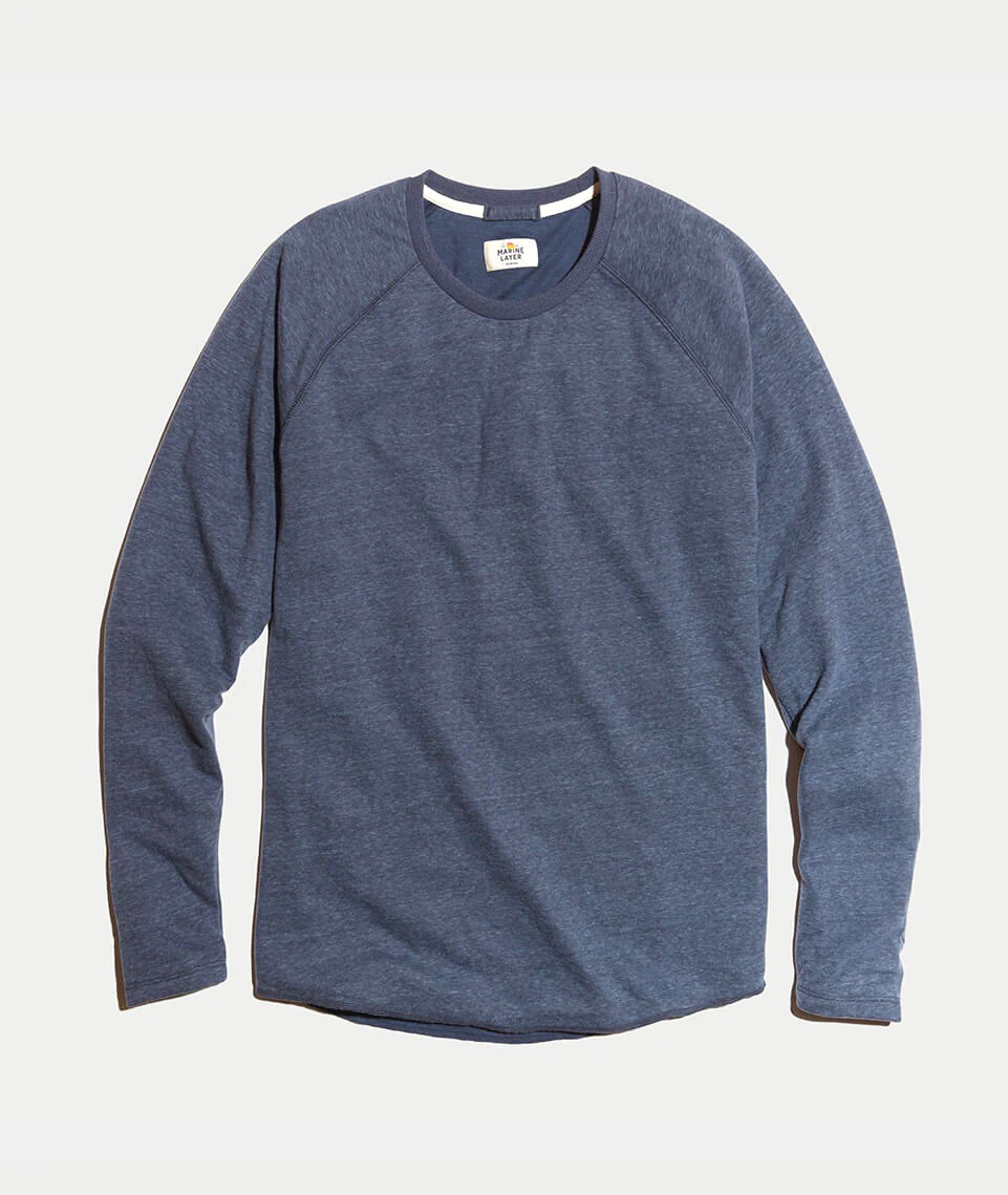 Double Knit Baseball Raglan in Faded Aegean