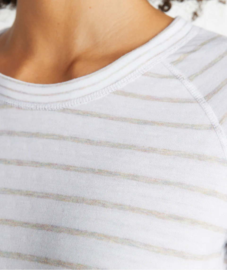 Reversible Raglan in Rainbow Melange Stripe