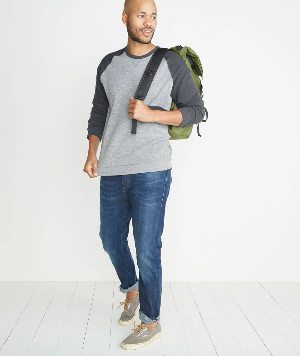 Nolan Crewneck in Heather Grey/Charcoal