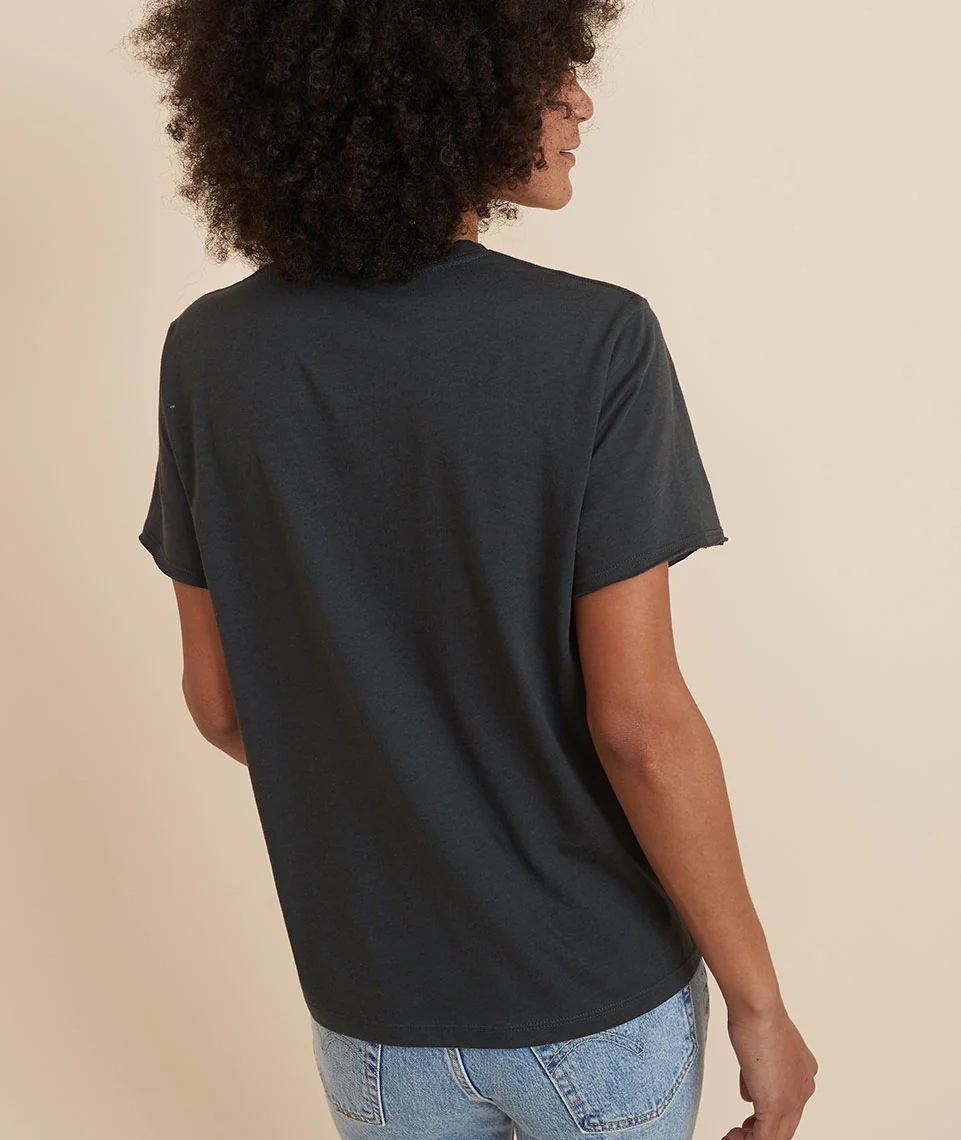 Boyfriend Crew Tee in Faded Black