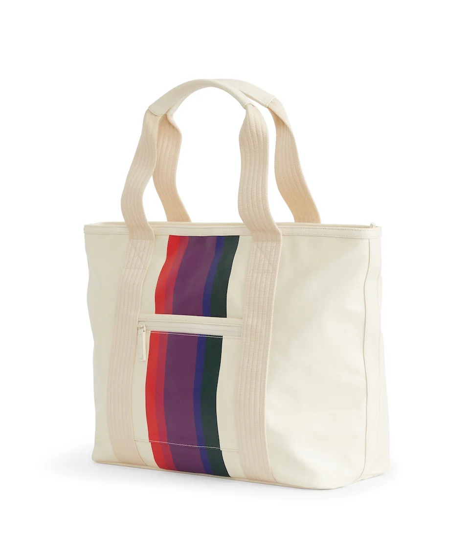 Tote in Natural/Bold Multi Stripe