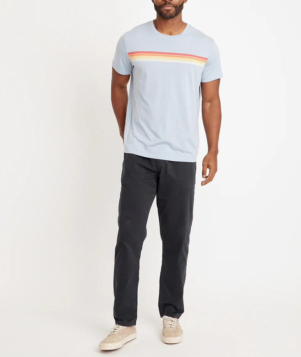 Signature Crew Graphic Tee in Dusty Blue