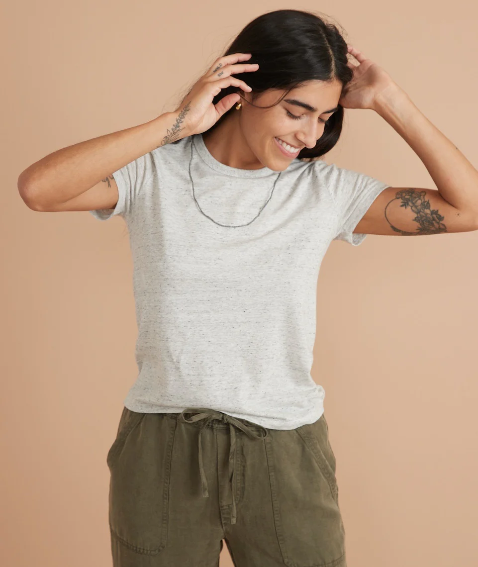 Classic Crew Tee in Ash Neps