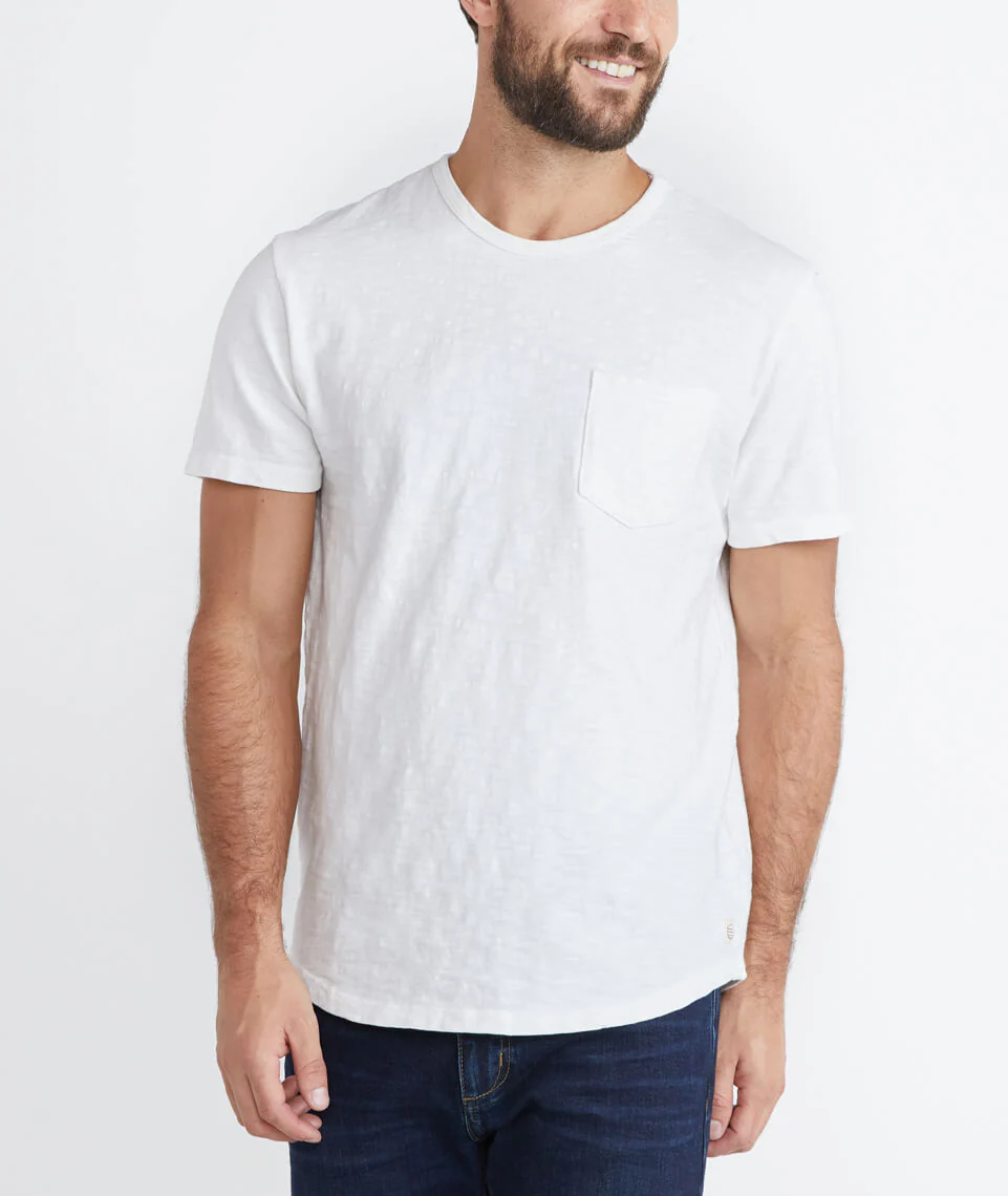 Saddle Pocket Tee in Natural
