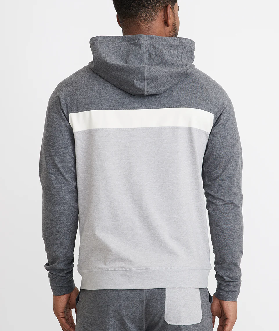 Keeler Zip Hoodie in Grey/White