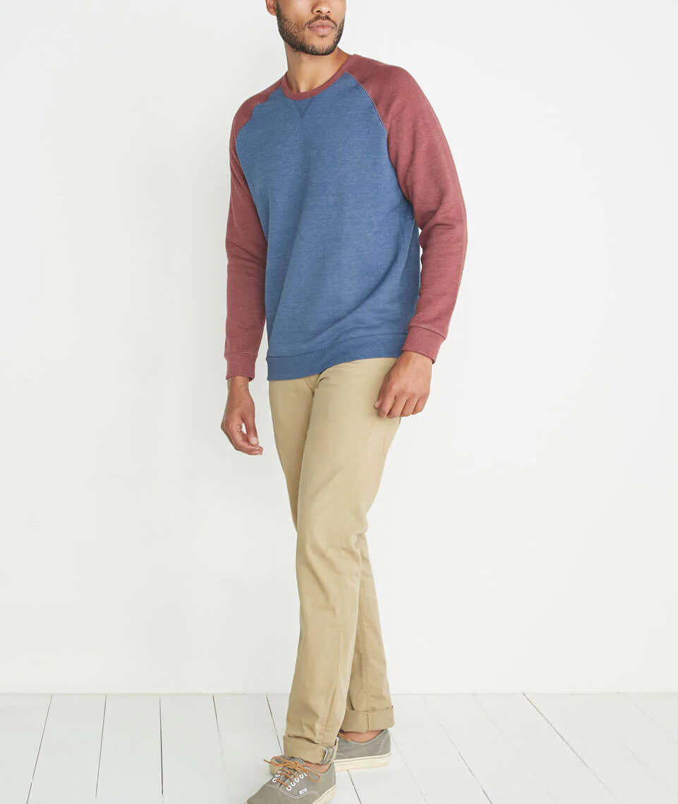 Nolan Crewneck in Deep Denim/Syrah