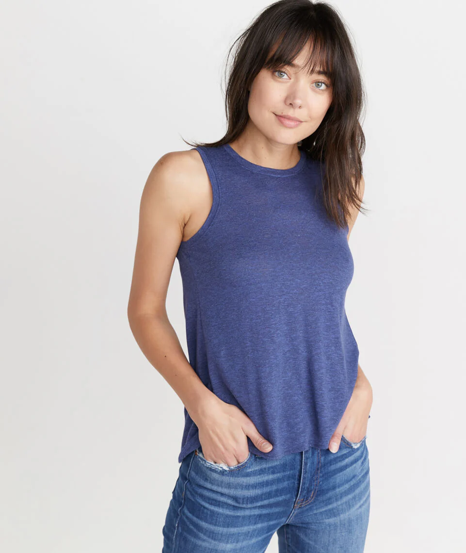 Tulip Back Tank in Marlin