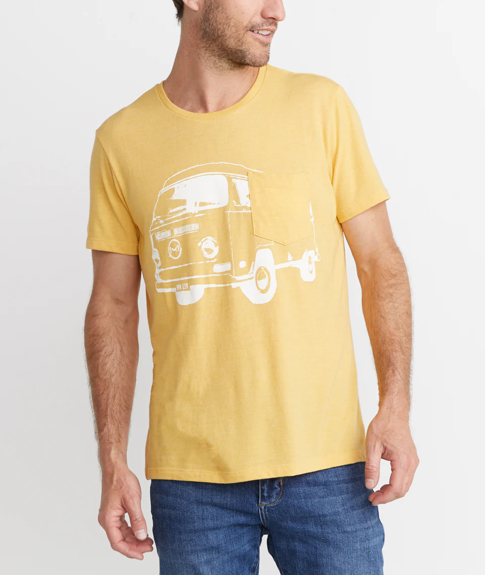 Bus Pocket Tee in Yellow Ochre